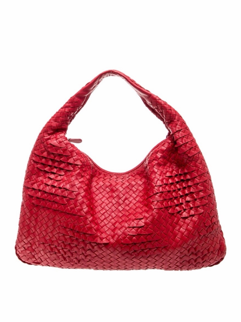 Bottega Veneta Red Intrecciato Leather Hobo